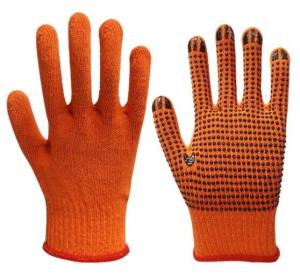 Wholesale Hi Vis Orange Cotton Gloves 7 Gauge / 10 Gauge PVC Dot Gloves from china suppliers