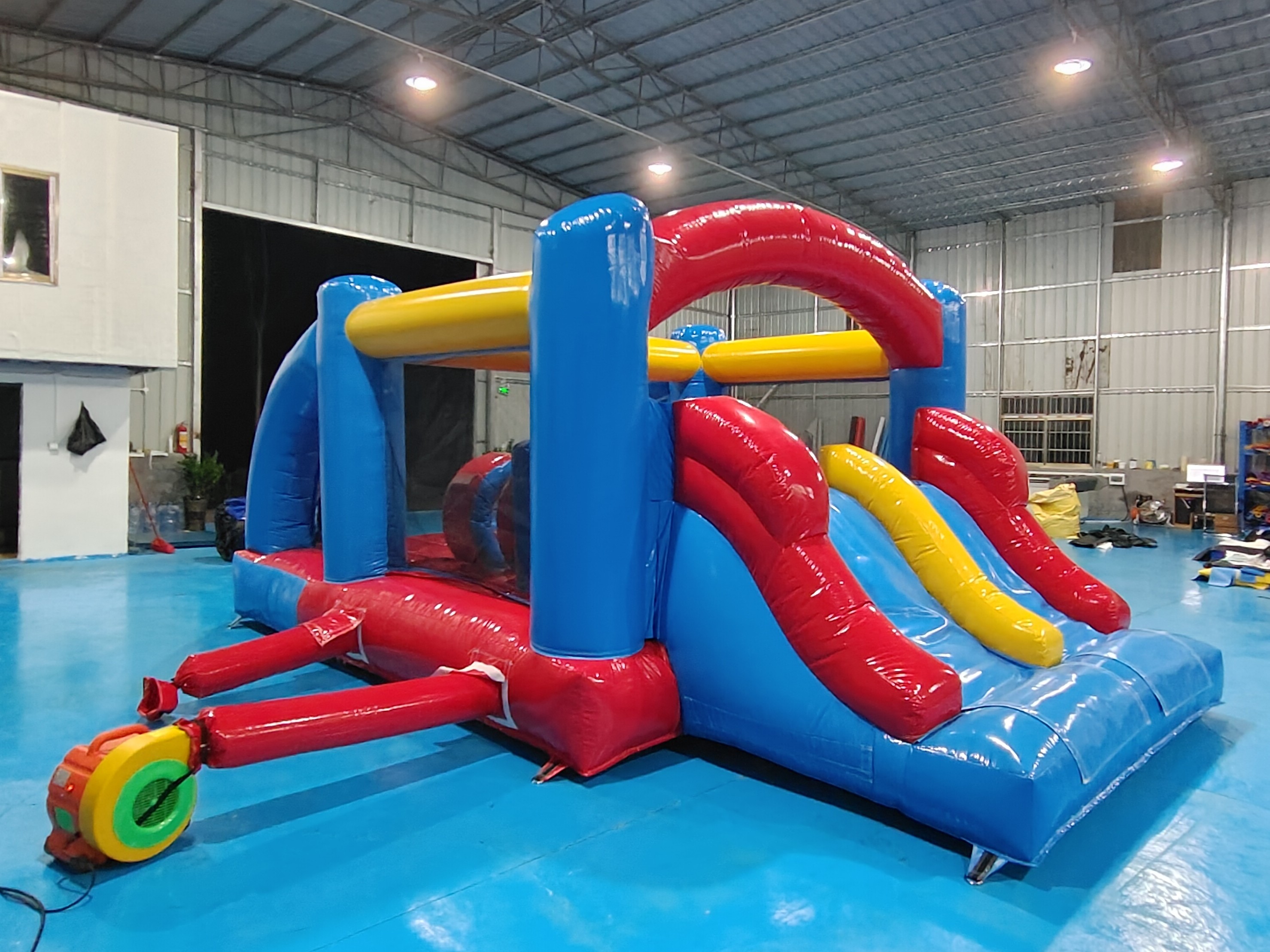 Commercial Bounce House With Blower Double Slide Inflatable Bouncy House With Double Slide Combo For Sale