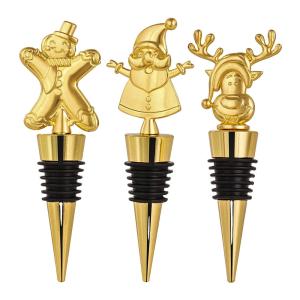 Wholesale Custom Wine Stopper Golden Christmas Champagne Wine Bottle Stoppers from china suppliers