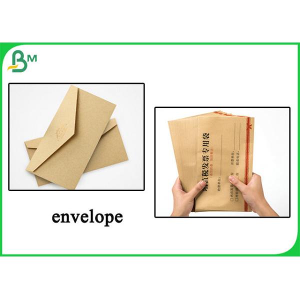 Recycled 70GSM Uncoated Brown Kraft Paper Roll For Making Envelope