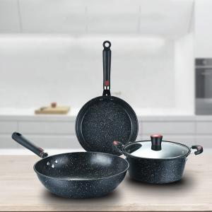 Wholesale Kitchen Cooking Frying Cast Iron Cookware Set 3PCS Non Stick from china suppliers