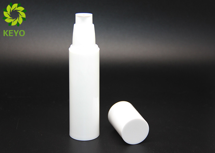 50 Ml Airless Empty Cosmetic Bottles , White Color Plastic Lotion Pump