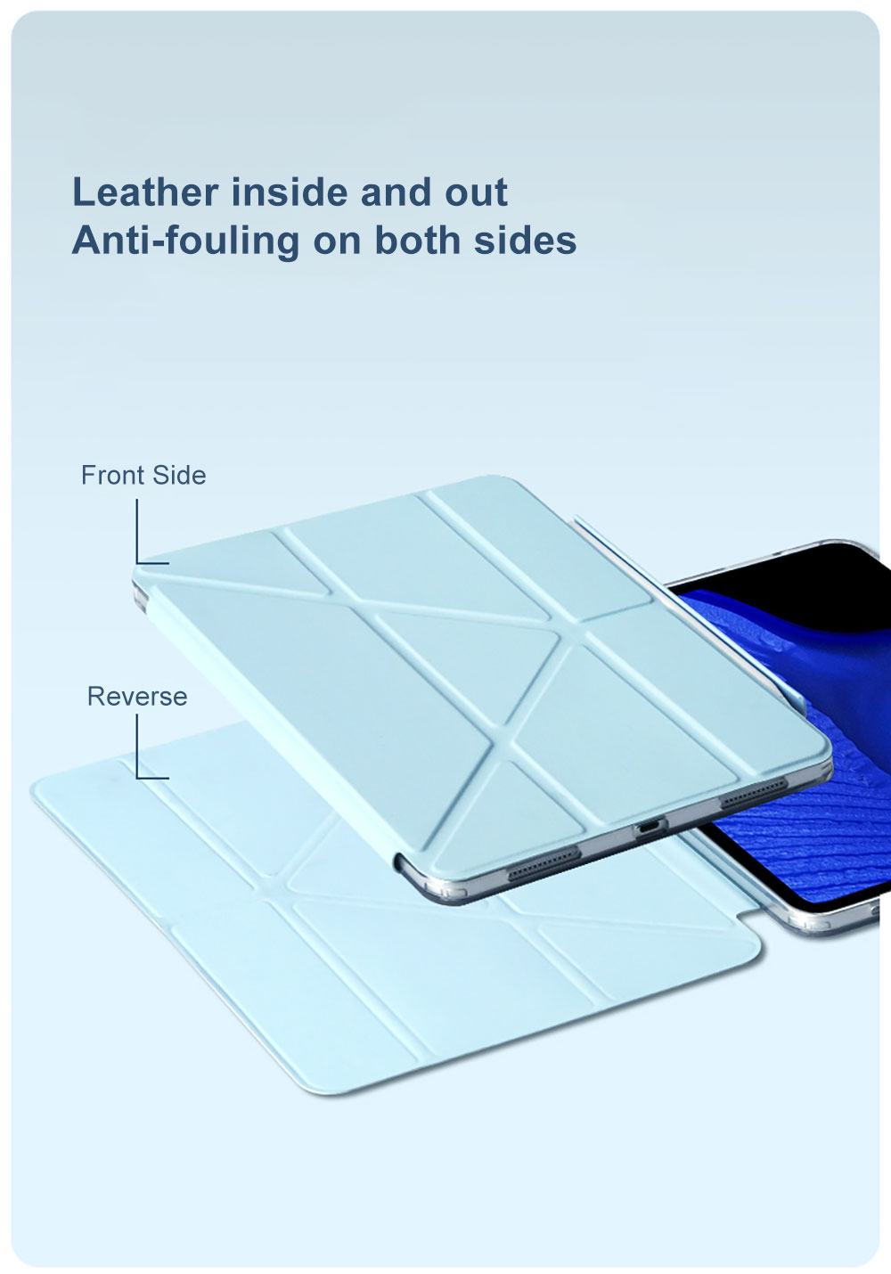 Laudtec Pbk240 Removable Pen Slot Tablet Case Pure Colour Candy Simple Clear Back Cover Skin Friendly for Ipad Air Pro 11