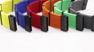 Wholesale PSU Cable Extension Male To Female Sleeved Cable Extension Kit 18AWG 30cm For Computer Power Supply Cable Black/White from china suppliers