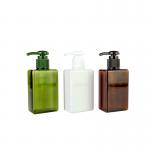 China 125ml Green Brown Shampoo Lotion Bottle Plastic Square Shaped 50mm for sale