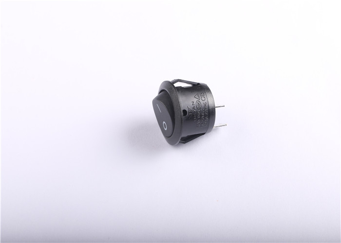 Non - Illuminated Small Black Round Rocker Switch 2500VAC/5s Dielectric Strength