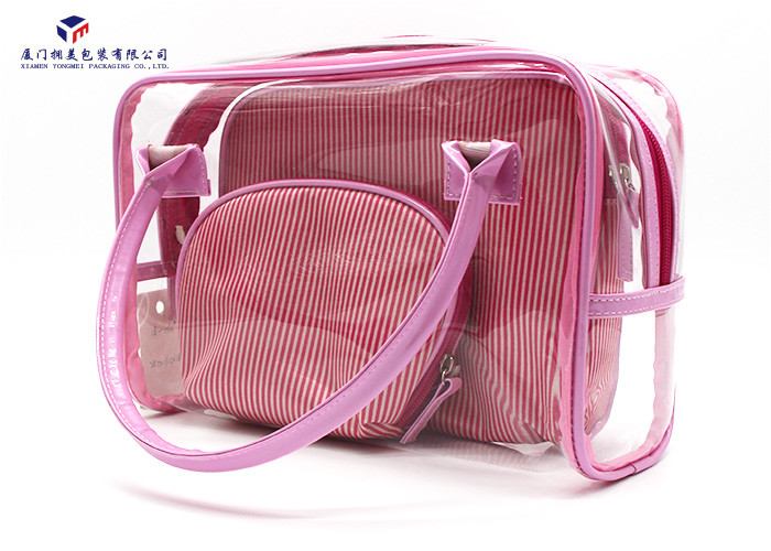 0.5mm Materials Thickness Super Soft PVC Bags Durable PU Leather Handle On Upper