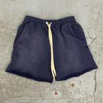 Distressed Embroidery Patch Acid Wash Vintage Cotton Jogger Sweat Shorts in Men