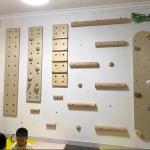 Mixed Color Wooden Rock Climbing Wall Plywood Material Auto Belay System