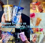 Sequin Double Layer Water Bottle Glitter Cup Heat Cold Insulation Party Home
