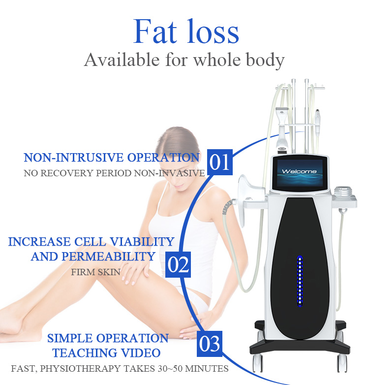 Cellulite Vacuum Roller Massage Machine 6 In 1 Cavitation Machine 80k Radio Frequency