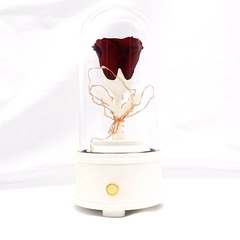 Long Lasting Eternal Rose In Glass Custom Color For Wedding Decoration