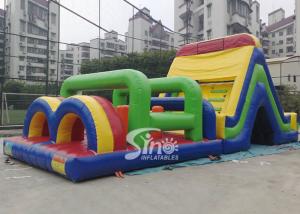 Wholesale Outdoor big rainbow kids bounce inflatable obstacle course for commercial use from china suppliers