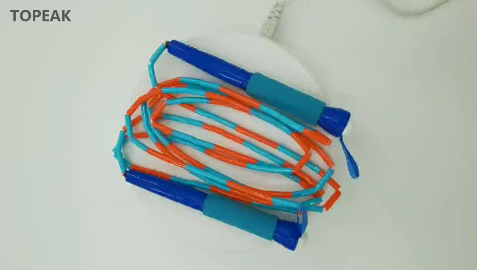 Long Plastic Jump Rope Segmented Speed Training Gym Blue 2.8m