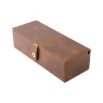 3 Slots Luxury Double Open Watch Box Case Cow Leather Watch Travel Case Storage