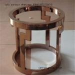Metal plated stainless steel marble table simple coffee round table