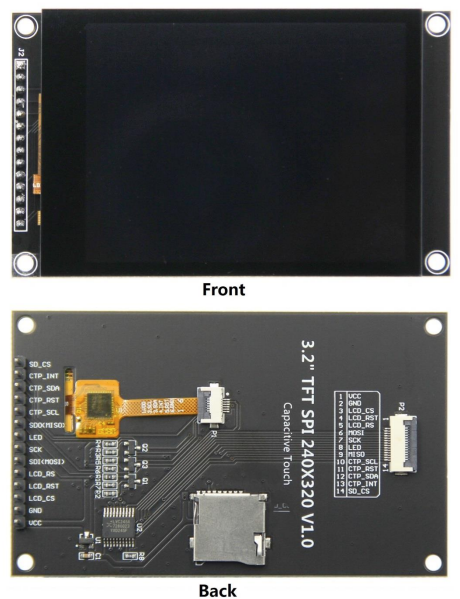 3.2 Inch IPS LCD Displays 262K SPI Screen 240x320 With Capacitive Touch Screen