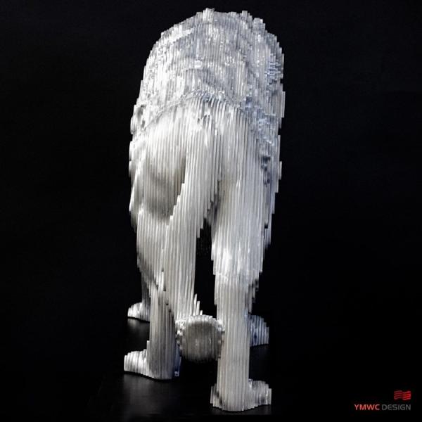 Custom Metal Animal Statues Art Decoration with Large Stainless Steel Lion Sculptures