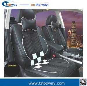 Wholesale square grid high quality fiber leather silk floss insert car seat covers universal use from china suppliers