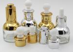 Transparent Cosmetic Glass Bottles , Cosmetic Spray Bottle Gold Lid