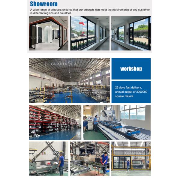 Grandsea Waterproof Hurricane Proof Aluminium Alloy Patio Glass Bi Folding Door American Bifolding Aluminum Folding Door