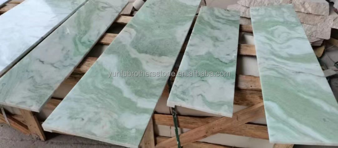 Modern Design Style Big Slab Green Jade Onyx Marble Stone for Bathroom Wall and Table