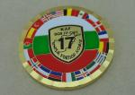 Gold Rope Edge Personalized Coins , Die Struck Brass Enamel Coin