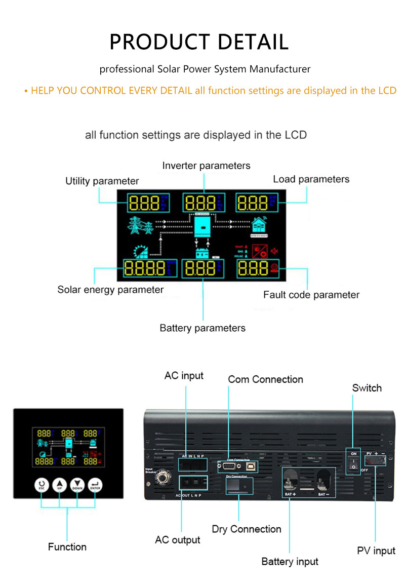 Lifepo Solar Energy Generator Portable Mppt 3kw / 5kw Power Station