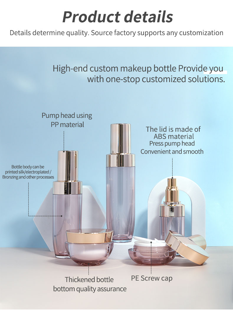 Acrylic Industrial Cosmetic Lotion Pump Bottle , Essential Oil Bottle With Collar Material