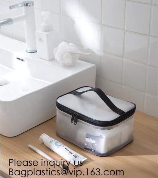 Eco-friendly Frosted EVA Cosmetic Pouch Bags With Zipper Top,EVA bag Transparent zipper travel pvc cosmetic bag, bagease