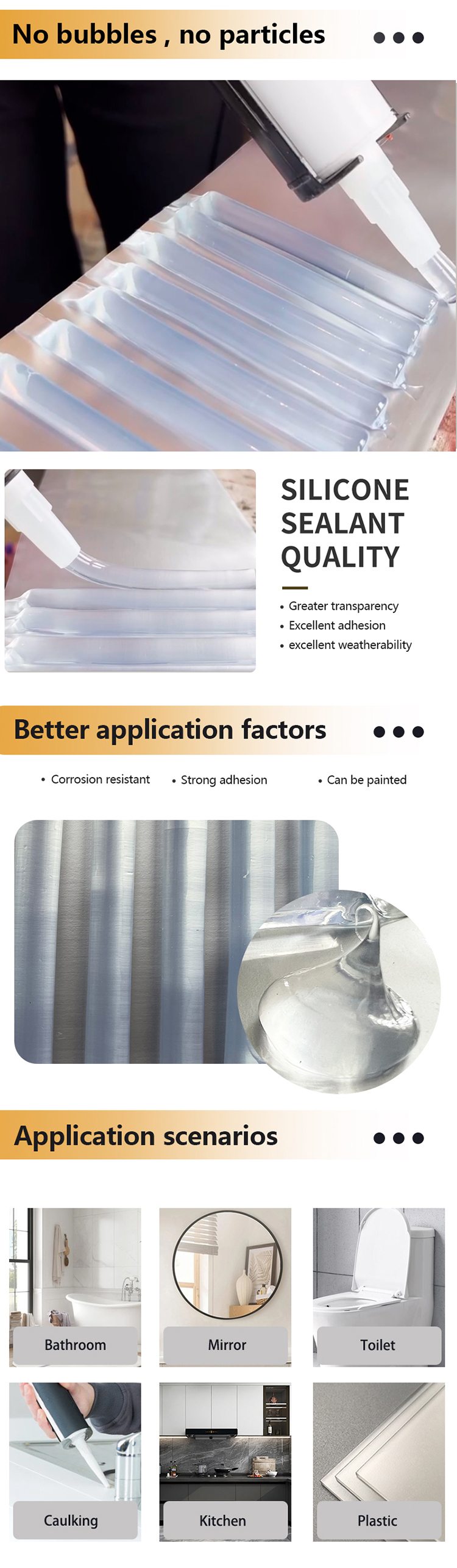 Kitchen And Bathroom Anti-mildew Sealant High Adhesion Quick Drying Properties