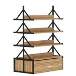 High Density Wooden Retail Shoe Rack Display 4 Layers Anti Crack For Large