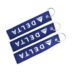 Blue White Custom Embroidered Keychain Co-Branded Gift DELTA Airlines Custom