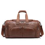 MingLu Waterproof Brown PU Leather Duffle Bag Male Duffle Bag Fashionable