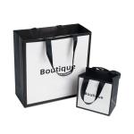 Cardboard Stamping Printed White Gift Paper Shopping Bags With Logos For