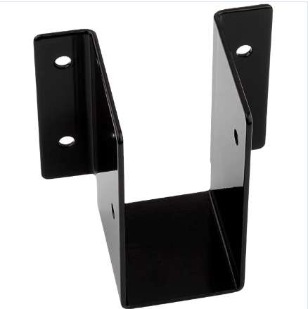 Custom Door Barricade Steel Metal Bracket Black Powder Coated U Shaped
