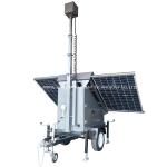 DC 24V Mobile Solar Surveillance Trailer Solar Monitoring Towers For Plant