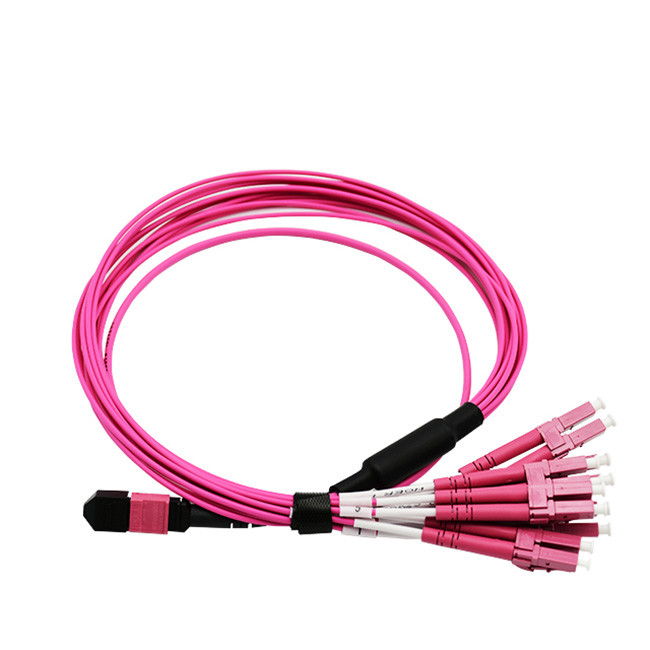 12 Core MPO Patch Cord 2.0mm Singlemode 1M Fanout Assembly MPO To LC UPC