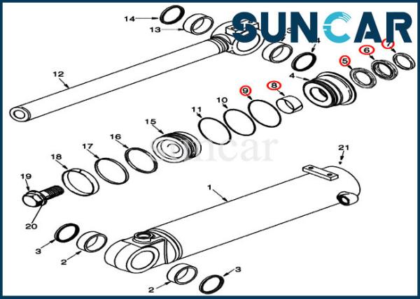 87442965 Bucket Tilt Seal Repair Kit 721D 721F Loader Case Hydraulic Cylinder