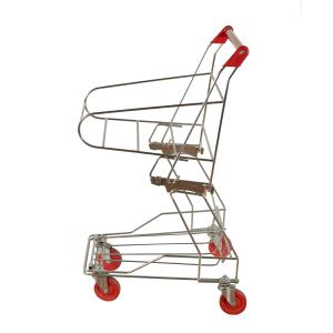 Wholesale Zinc Hand Push 4 Wheels Shopping Basket Trolley Powder Coating With Printing Logo from china suppliers