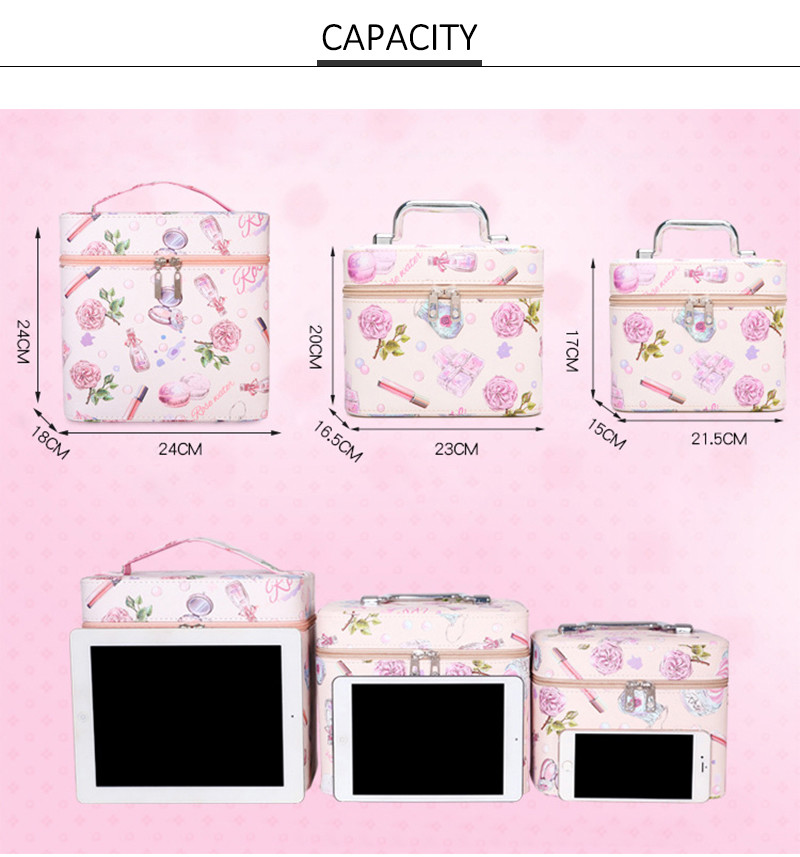Girls Perfume PU Leather Cosmetic Makeup Bag Case