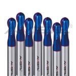 0.2μm Nano Blue Coat End Mill 2 Flutes Ball Nose End Mill HRC45 For Hardened