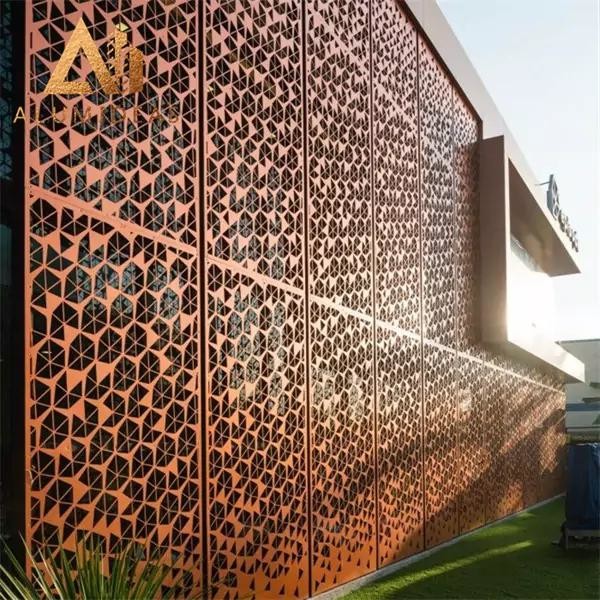 Engraving aluminum facade for home