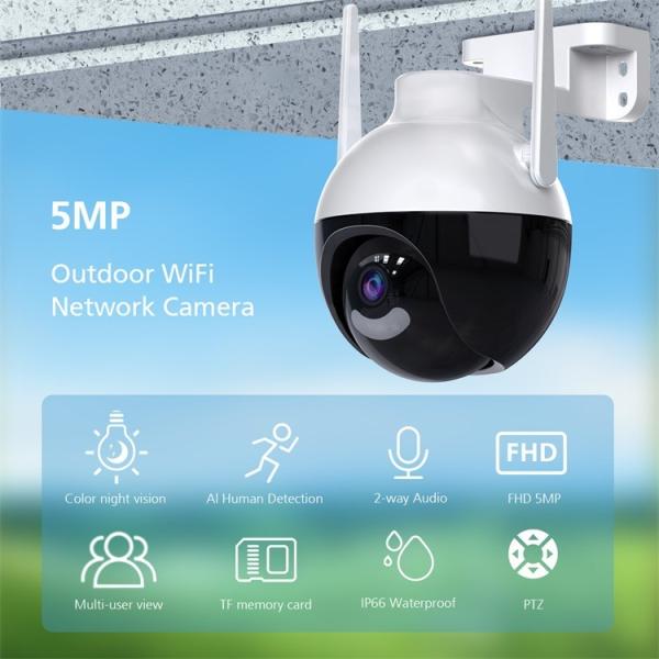 Wireless 4k Ip66 Outdoor Waterproof Security Camera With Alarm Siren