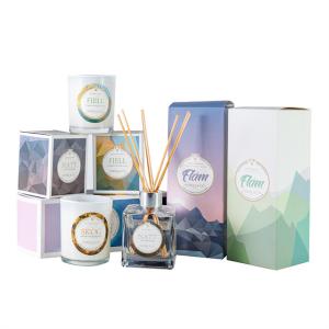 Wholesale HOT Selling scented candles &amp; reed diffuser fragrance gift set with glass bottle from china suppliers