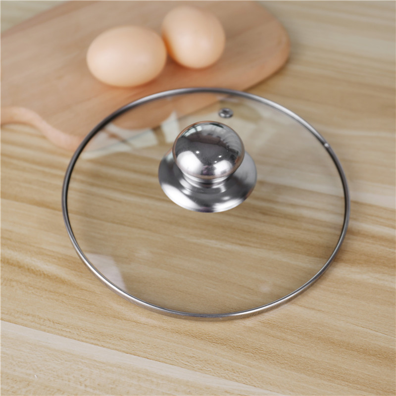 18cm Long handle stainless steel 410 milk pot cooking cookware with glass lid