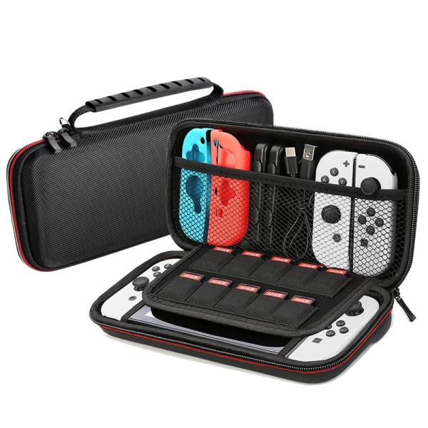 Popular Game Traveler Protective Ballistic Nylon Hard Shell Case with Luxury Carry Handle Carry Case for Nintendo Switch Games