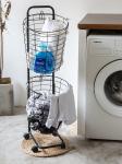 H1060mm Dirty Clothes Laundry Basket , Anti Corrosion Metal Wire Laundry Basket