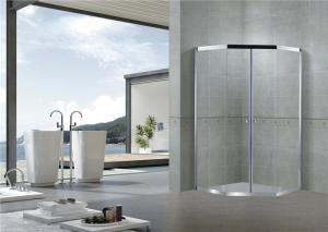 Wholesale Chromed Stainless Steel Diamond Shower Doors Double Sliding 8 MM Clear / Forsted Glass from china suppliers