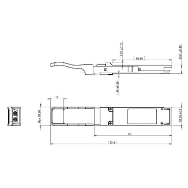 100Gb/S QSFP28 FR1 Single Lambda Optical Transceiver 100G Ethernet
